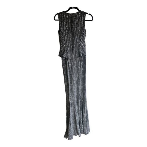 SCOTT MCCLINTOCK Millenium 2000 Gray/Silver Long Dress - Size 4 - Picture 2 of 11